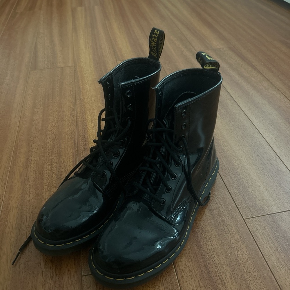 Dr. Martens Shiny Black Lace-Up Boots